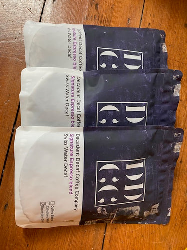 3 x 227g Decadent Decaf Coffee Beans or Ground